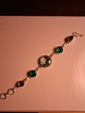 Beautiful Genuine Gemstone Station Bracelet - Women Jewelry
